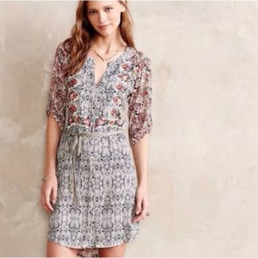 Anthropologie TINY "Perenne" Floral Button Down Shirt Dress